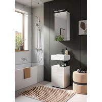 GÄSTEBAD - Weiß Hochglanz/Schwarz, MODERN, Holzwerkstoff/Kunststoff (38/190/34cm) - MID.YOU