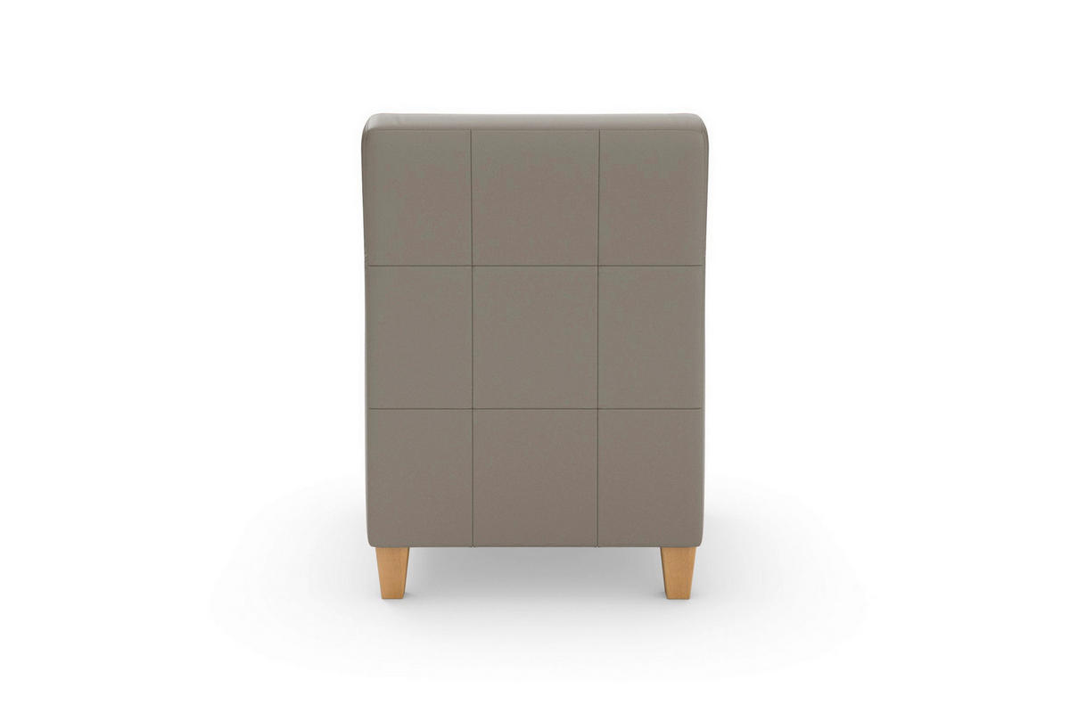 SESSEL in Echtleder Grau  - Eichefarben/Grau, Basics, Leder/Holz (70/93/75cm) - Sit & More