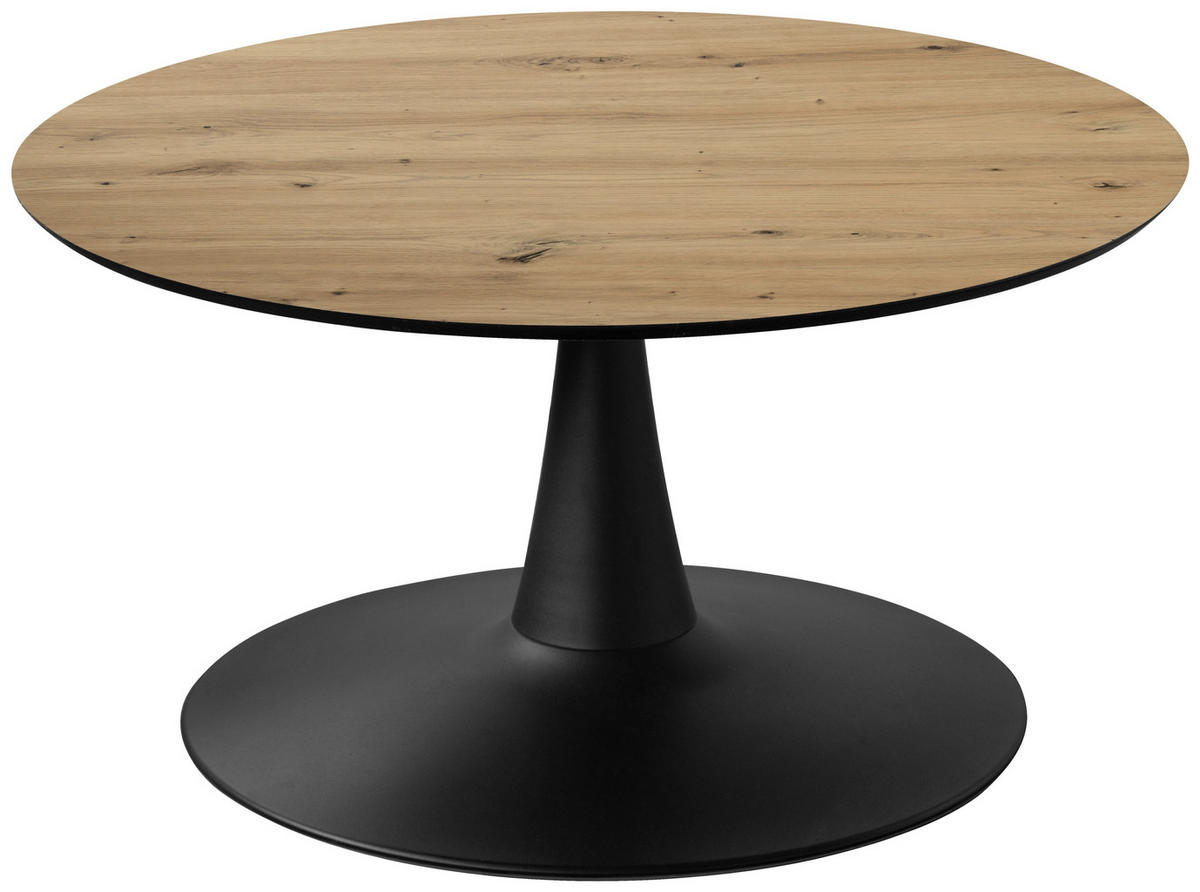 KLUBSKA MIZA, črna, hrast artisan  - črna/hrast artisan, Design, kovina/leseni material (80/80/42cm) - Boxxx