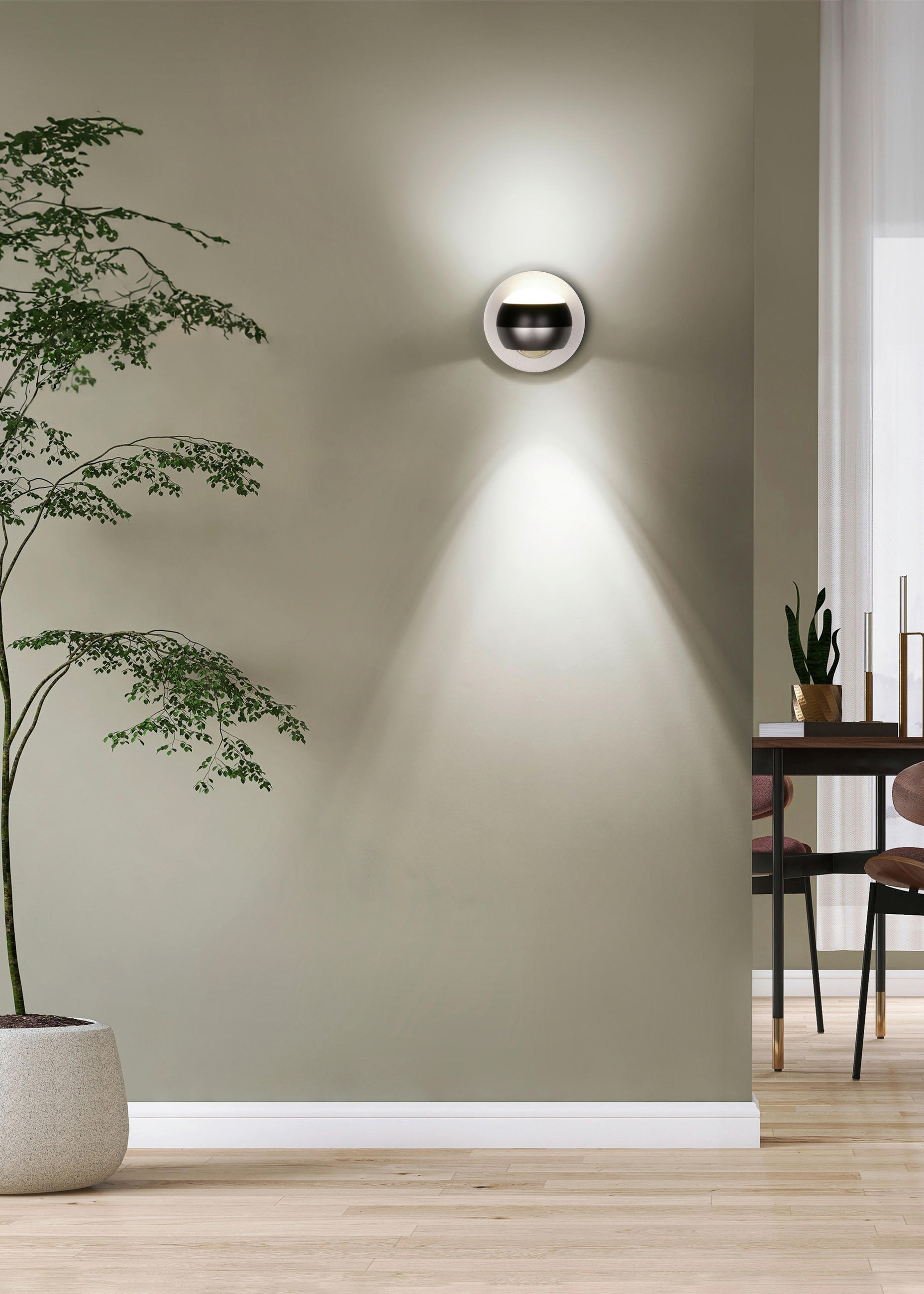 APLICĂ DE PERETE CU LED - culoare nichel/negru, Design, metal (13.5/13,5cm) - Trio Leuchten