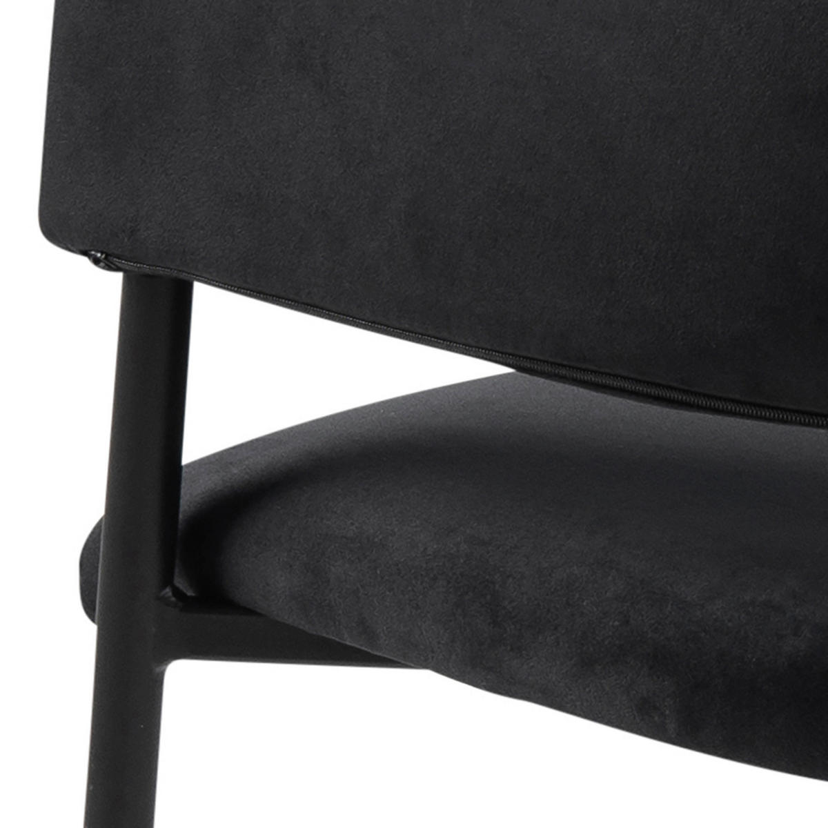 ARMLEHNSTUHL  in Stahl Samt  - Schwarz, Design, Textil/Metall (54/82/55cm) - Livetastic