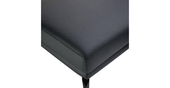 ECKSOFA in Echtleder Schwarz  - Schwarz, Design, Leder/Metall (187/295cm) - Novel