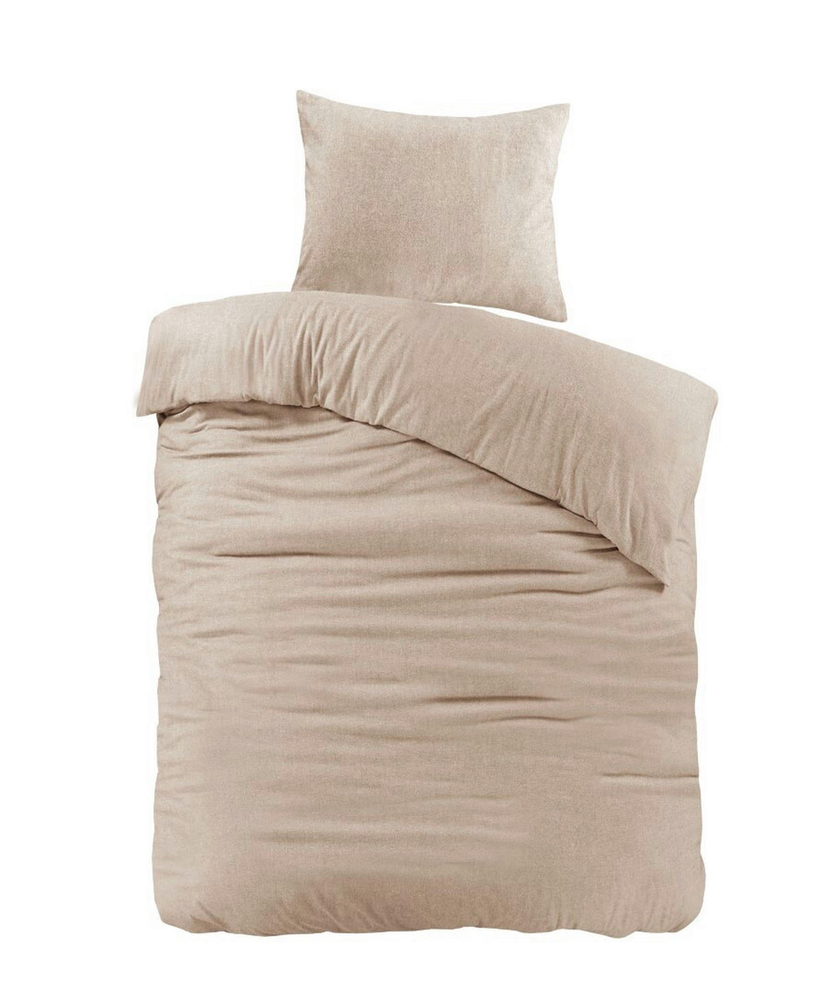 BETTWÄSCHE Flanell 135/200 cm  - Beige, Basics, Textil (135/200cm)