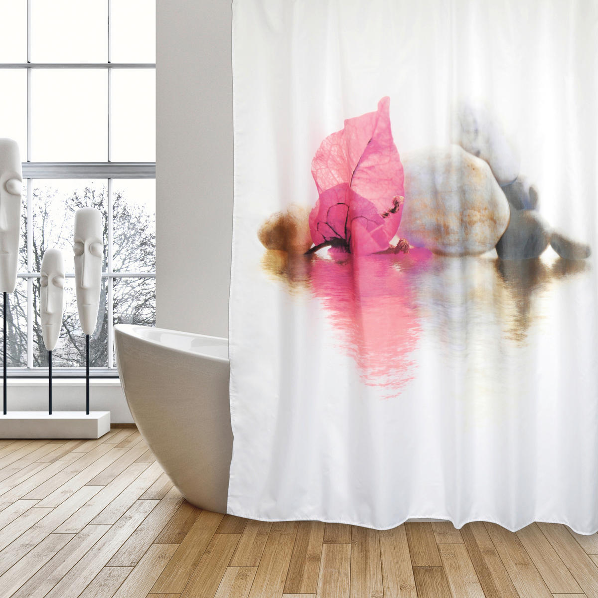 DUSCHVORHANG BORNEO 180/200 cm  - Rosa, Basics, Textil (180/200cm) - Spirella