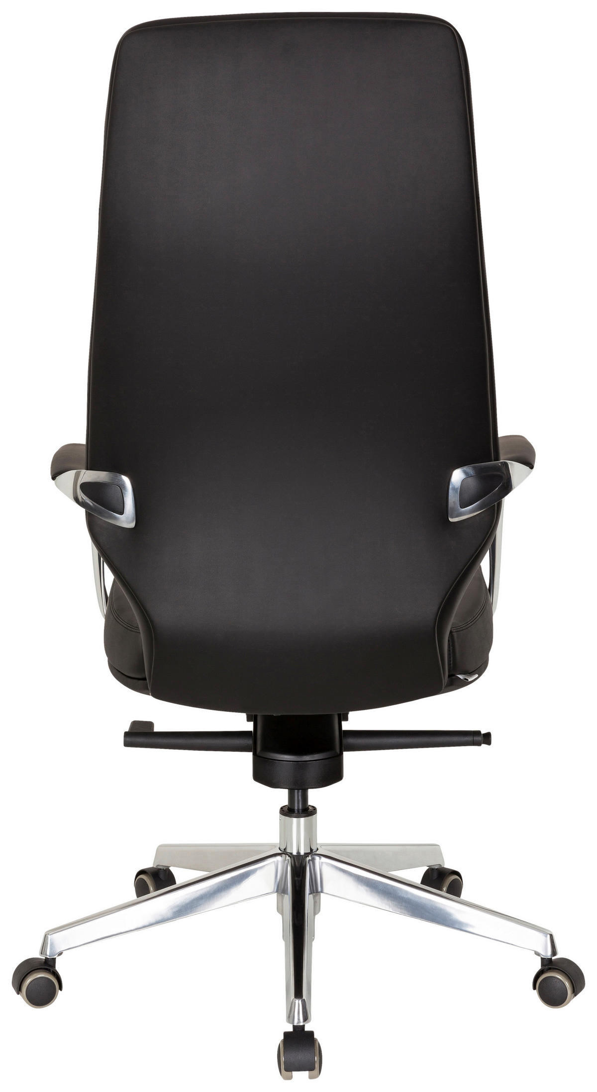 CHEFSESSEL  in Lederlook Schwarz  - Silberfarben/Schwarz, Basics, Kunststoff/Textil (63/133/65cm) - MID.YOU