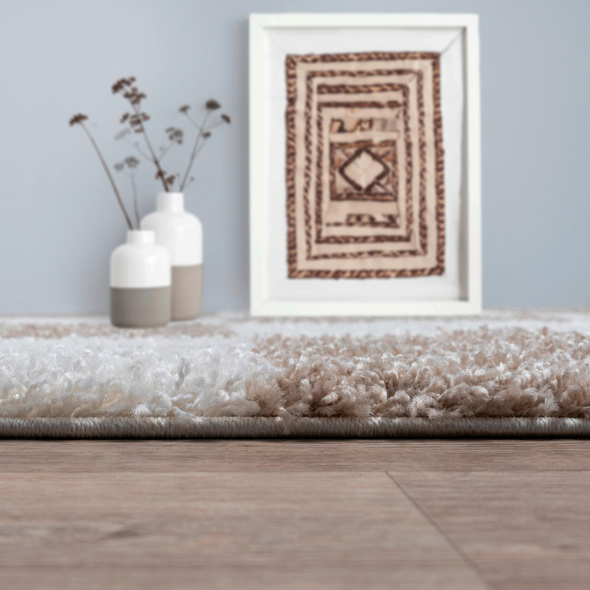 HOCHFLORTEPPICH 60/110 cm Milano Weiß, Beige  - Beige/Weiß, Basics, Kunststoff/Textil (60/110cm) - Novel