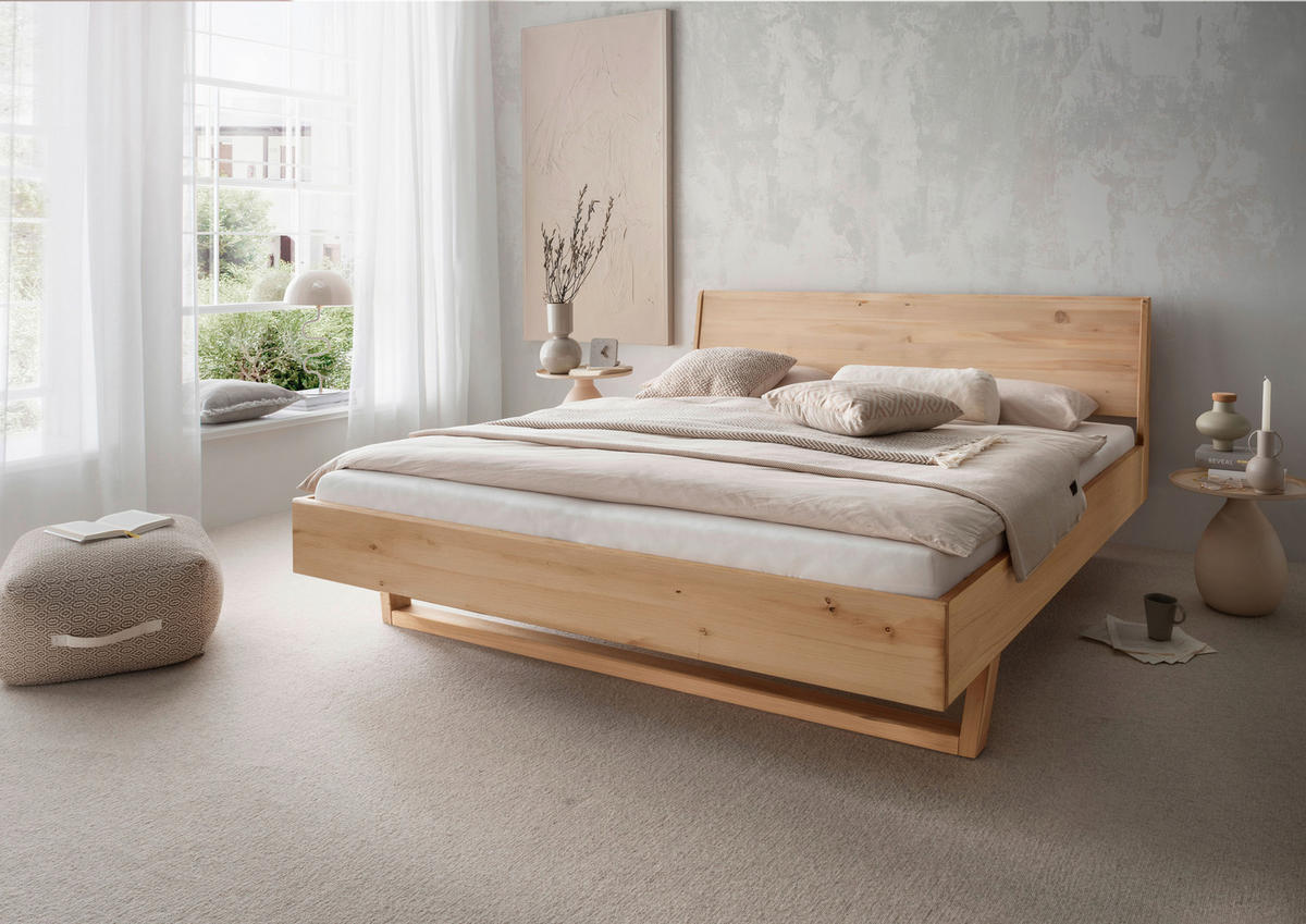 BETT 180/200 cm  in Fichtefarben   - Fichtefarben/Schwarz, Modern, Holz/Metall (180/200cm) - Livetastic
