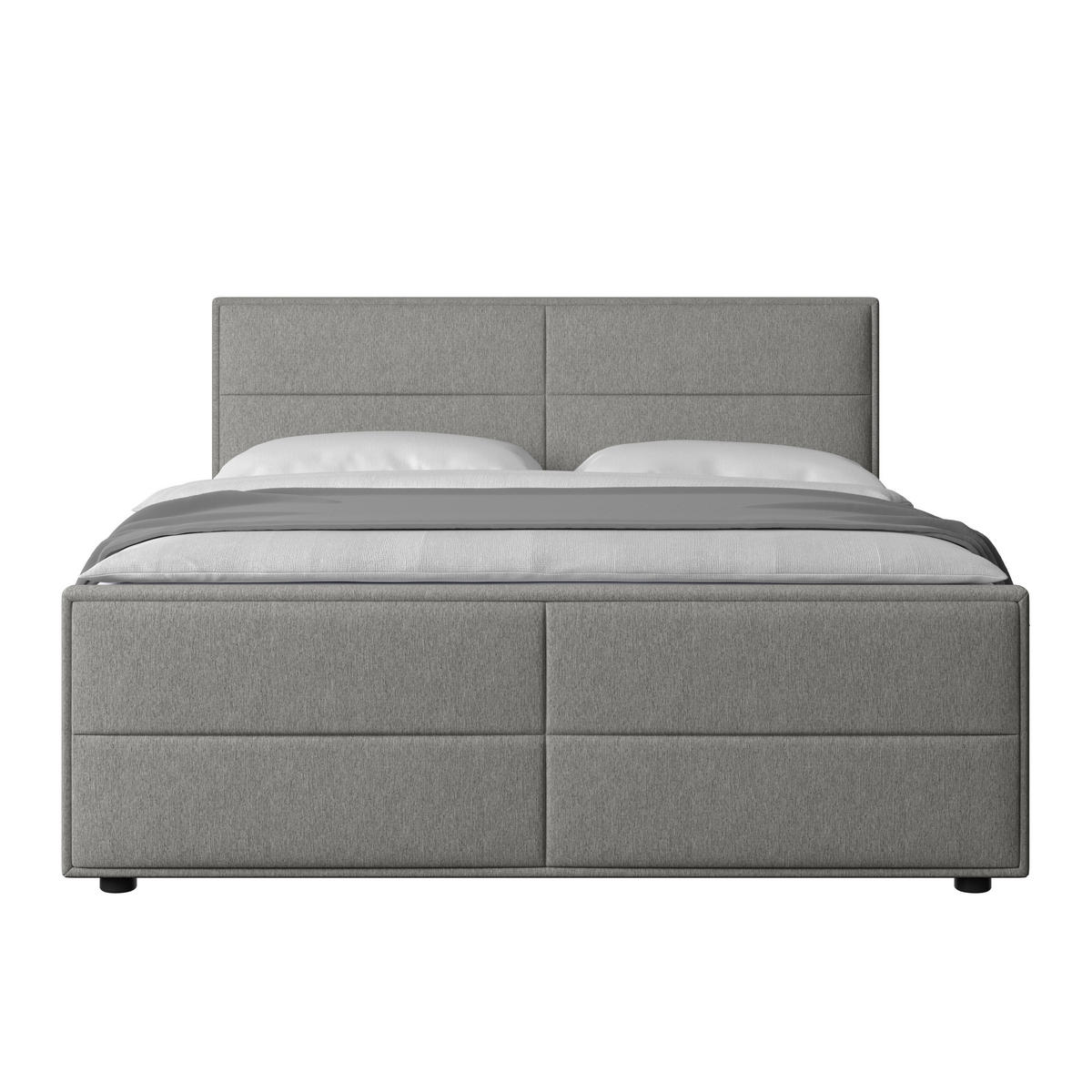 BOXSPRINGBETT 180/200 cm  in Silberfarben  - Silberfarben/Schwarz, Modern, Karton/Holzwerkstoff (180/200cm) - MID.YOU