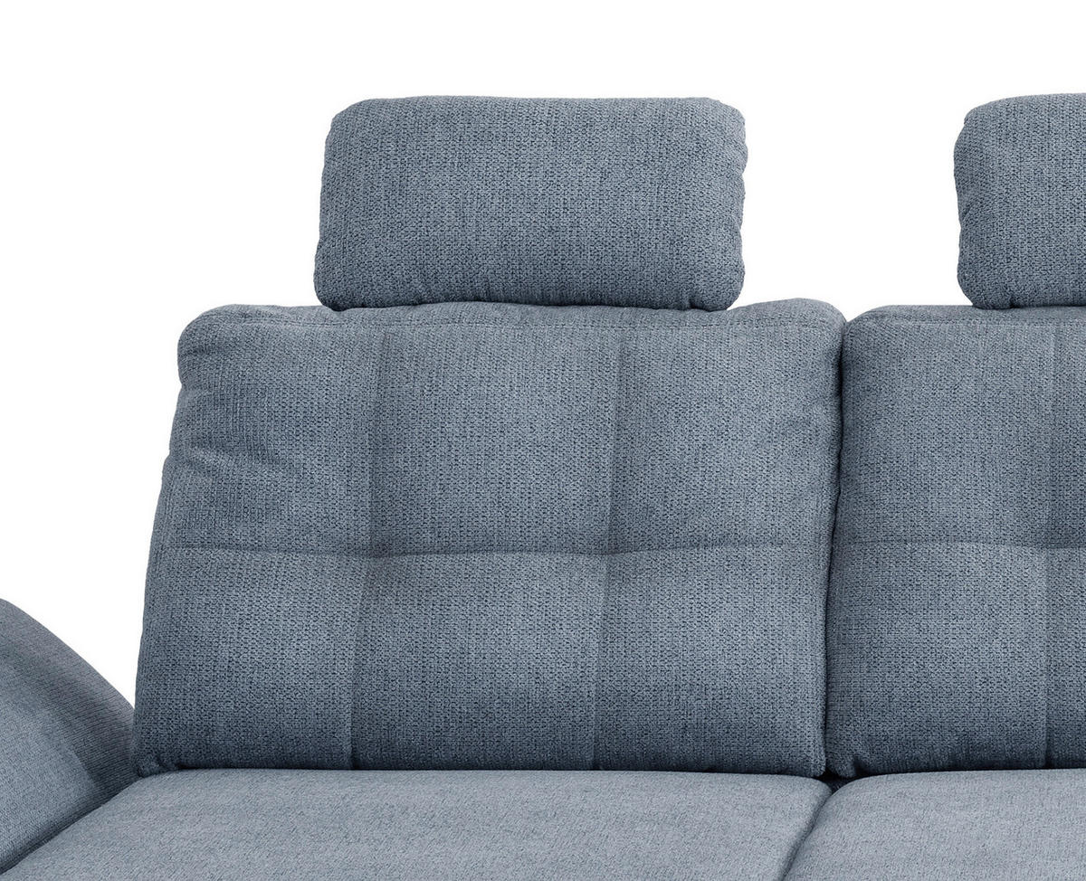 ECKSOFA in Chenille Hellblau  - Blau/Silberfarben, Modern, Holz/Textil (250-280/176cm) - Livetastic