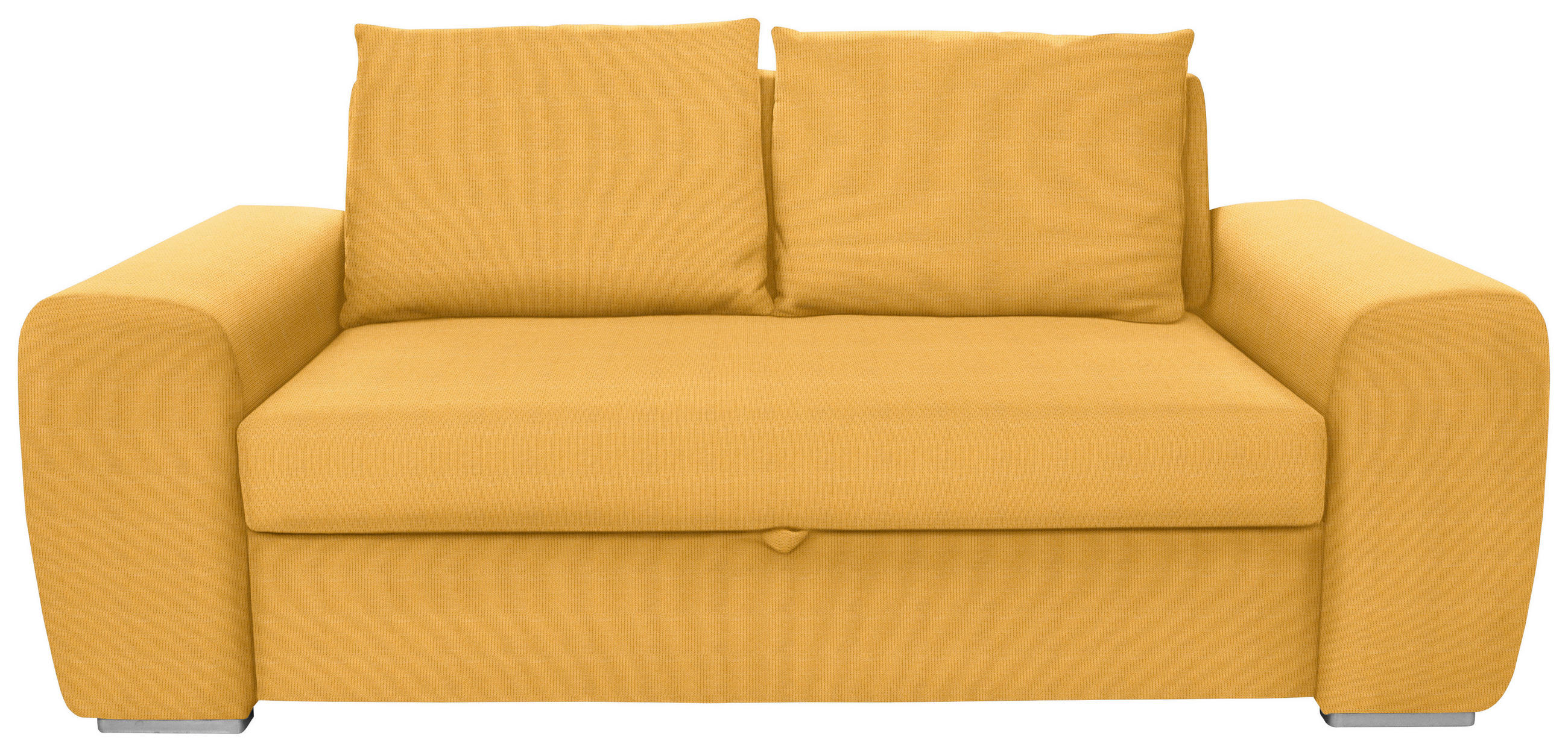 SCHLAFSOFA Gelb Typenauswahl, Fussart wählbar, Lederauswahl, Stoffauswahl, Armteilvarianten  - Chromfarben/Gelb, Design, Holz/Textil (199/92/97cm) - Livetastic