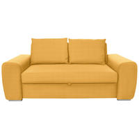SCHLAFSOFA Gelb Typenauswahl, Fussart wählbar, Lederauswahl, Stoffauswahl, Armteilvarianten  - Chromfarben/Gelb, Design, Holz/Textil (199/92/97cm) - Livetastic