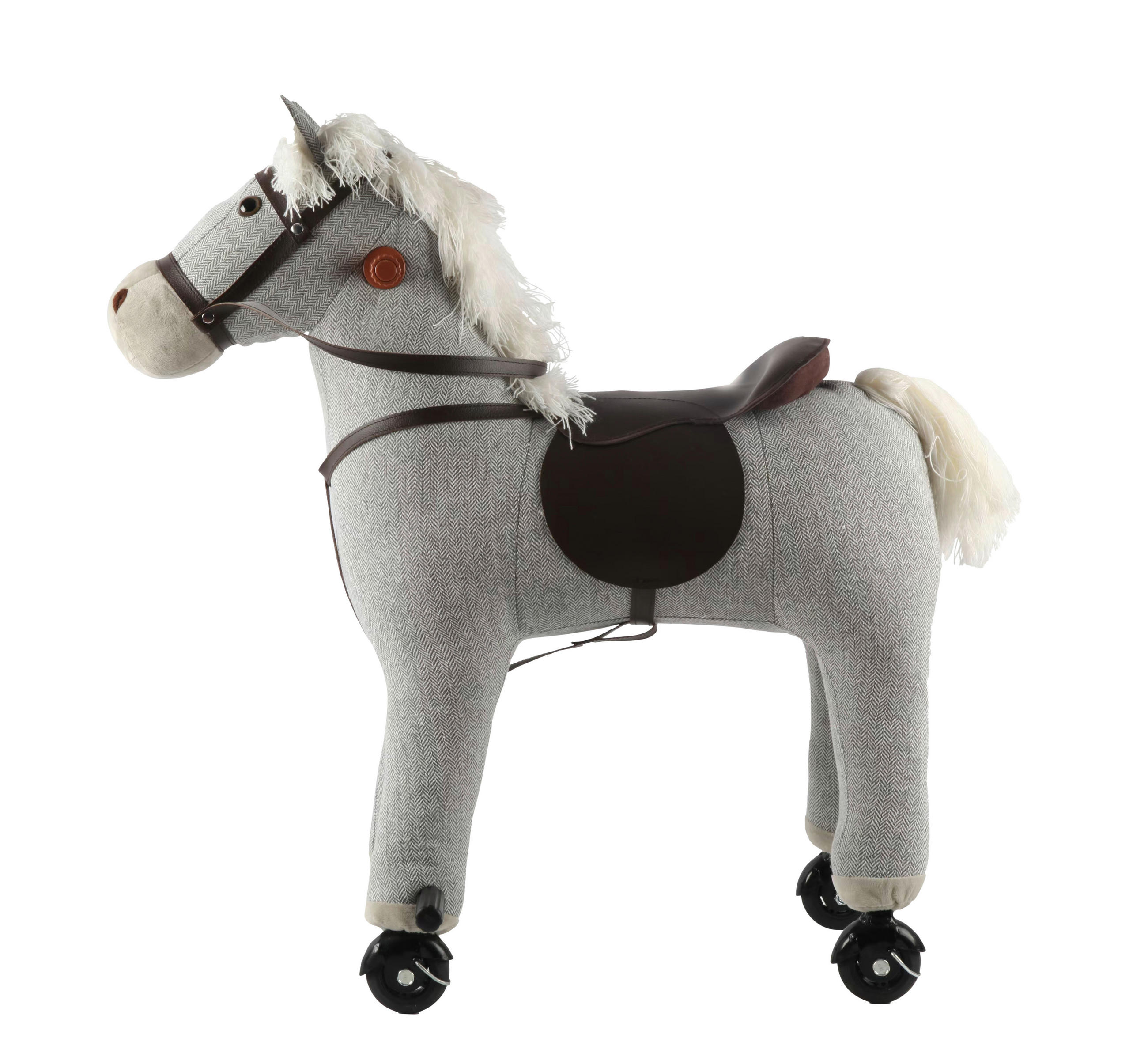 SCHAUKELPFERD - Grau, Trend, Kunststoff/Textil (74/45/74cm) - My Baby Lou