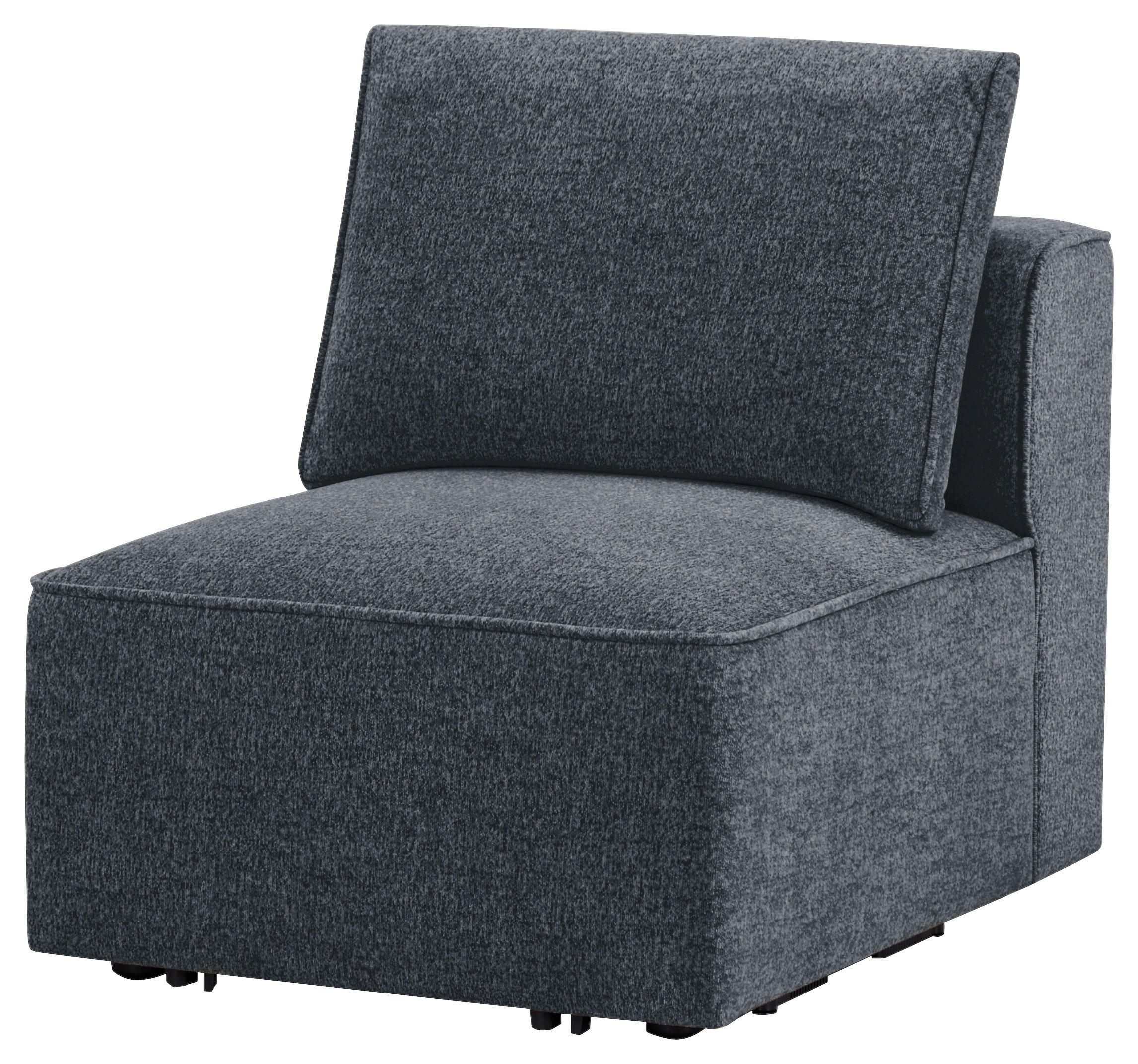 SOFAELEMENT in Fleece Dunkelgrau  - Dunkelgrau/Schwarz, Design, Holz/Kunststoff (70,5/65/90cm) - Livetastic