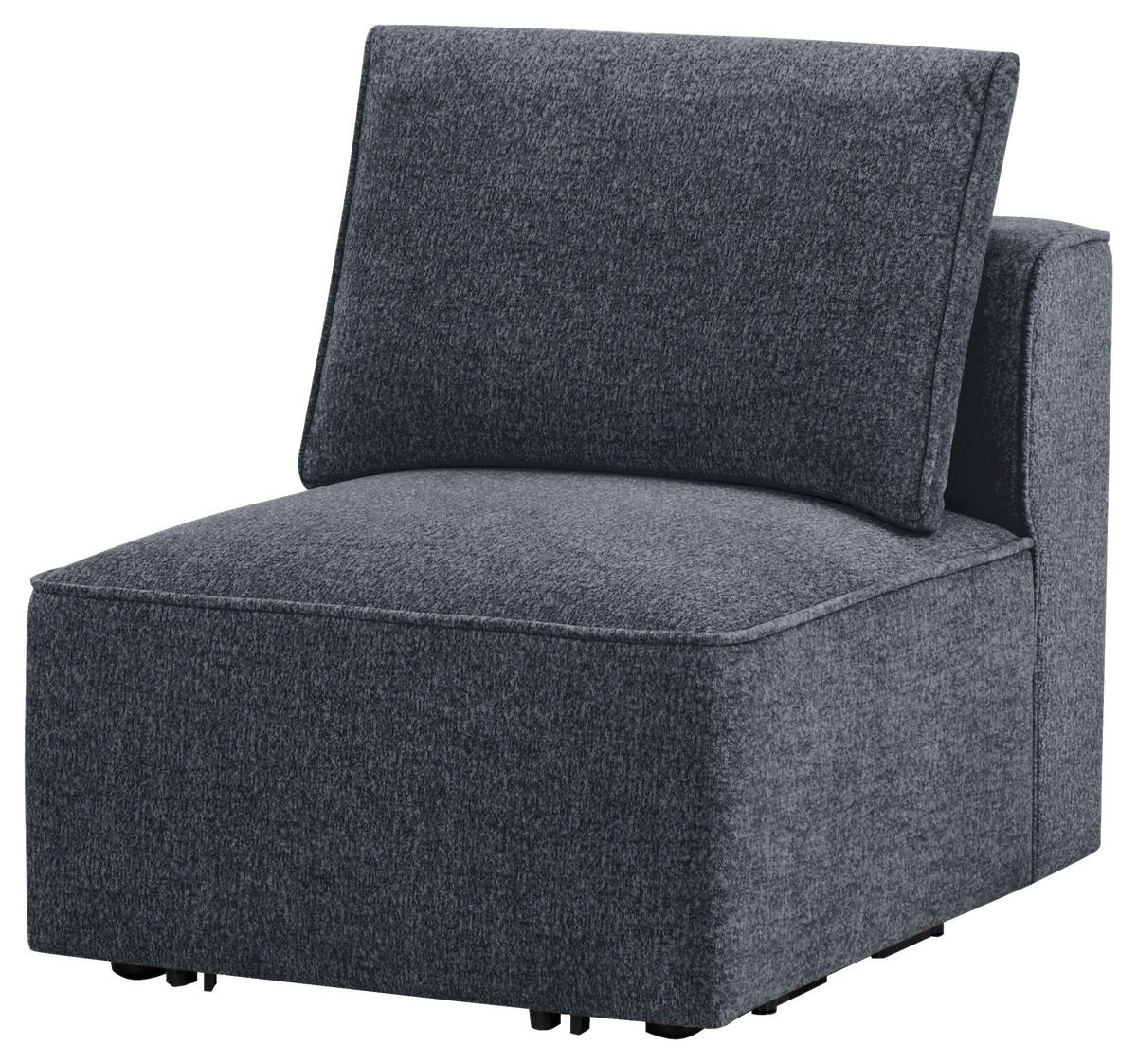 SOFAELEMENT Fleece Dunkelgrau  - Dunkelgrau/Schwarz, Design, Holz/Kunststoff (70,5/65/90cm) - Livetastic