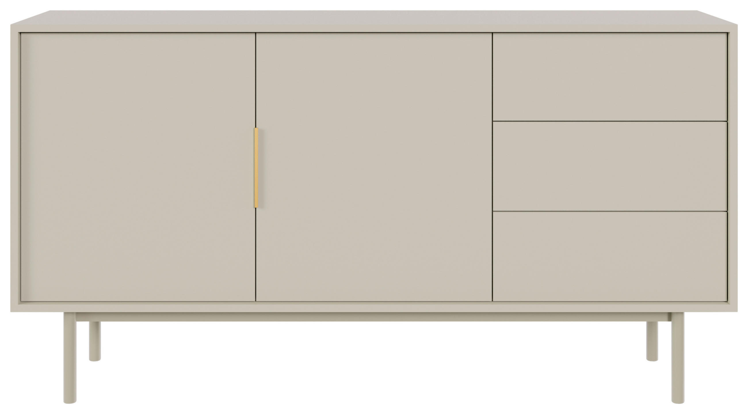 SIDEBOARD Viva  in 154/82/39 cm  - Kaschmir/Goldfarben, Design, Holzwerkstoff/Metall (154/82/39cm) - Xora