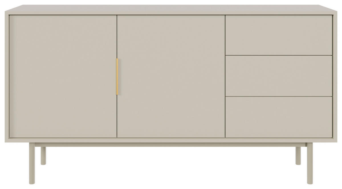 SIDEBOARD Viva  in 154/82/39 cm  - Kaschmir/Goldfarben, Design, Holzwerkstoff/Metall (154/82/39cm) - Xora