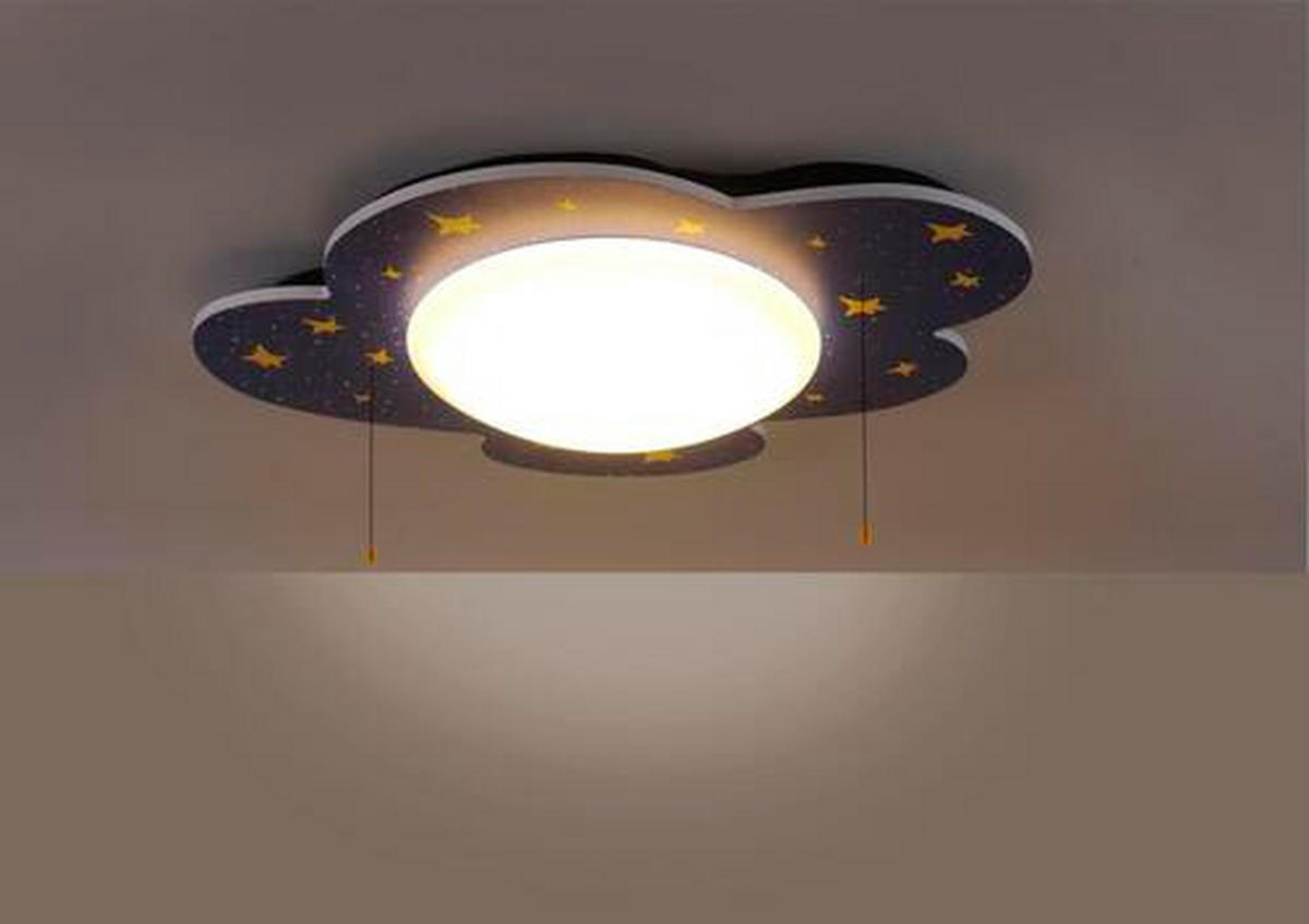 KINDERDECKENLEUCHTE Sternenhimmel 74/57/10 cm   - Multicolor, Design, Holz/Kunststoff (74/57/10cm)