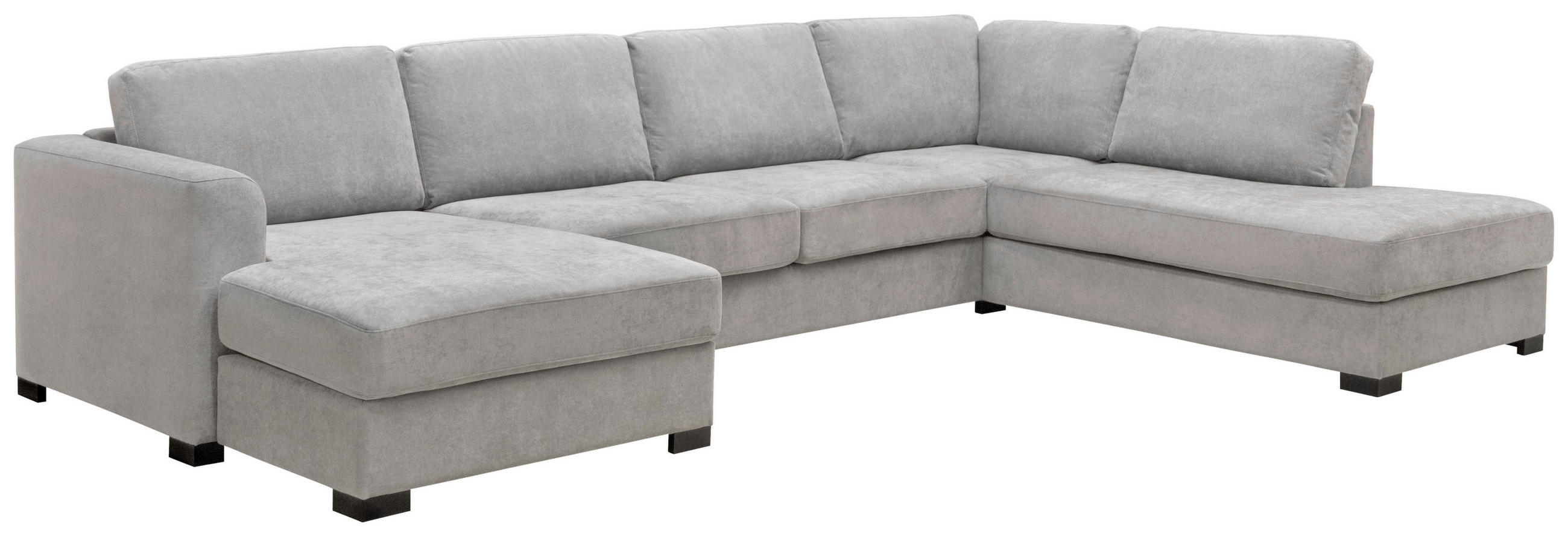 SOFFA i flatväv grå  - svart/grå, Klassisk, metall/trä (370/66/163/241cm) - Hom`in