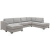 SOFFA i flatväv grå  - svart/grå, Klassisk, metall/trä (370/66/163/241cm) - Hom`in