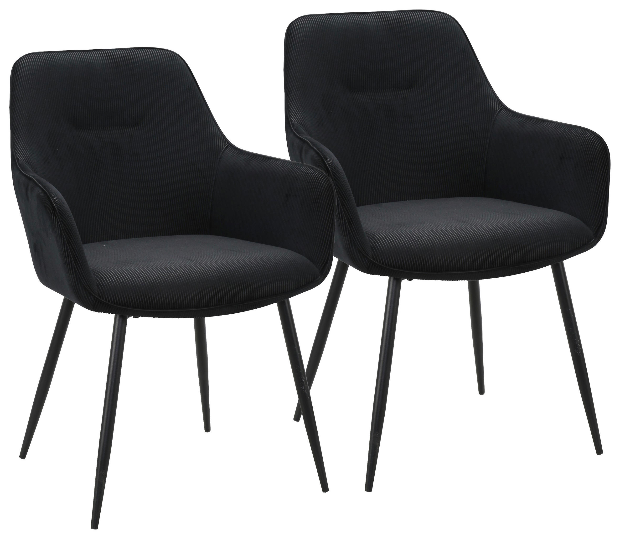 Novel Armlehnstuhl-Set Schwarz 57x85x60 cm