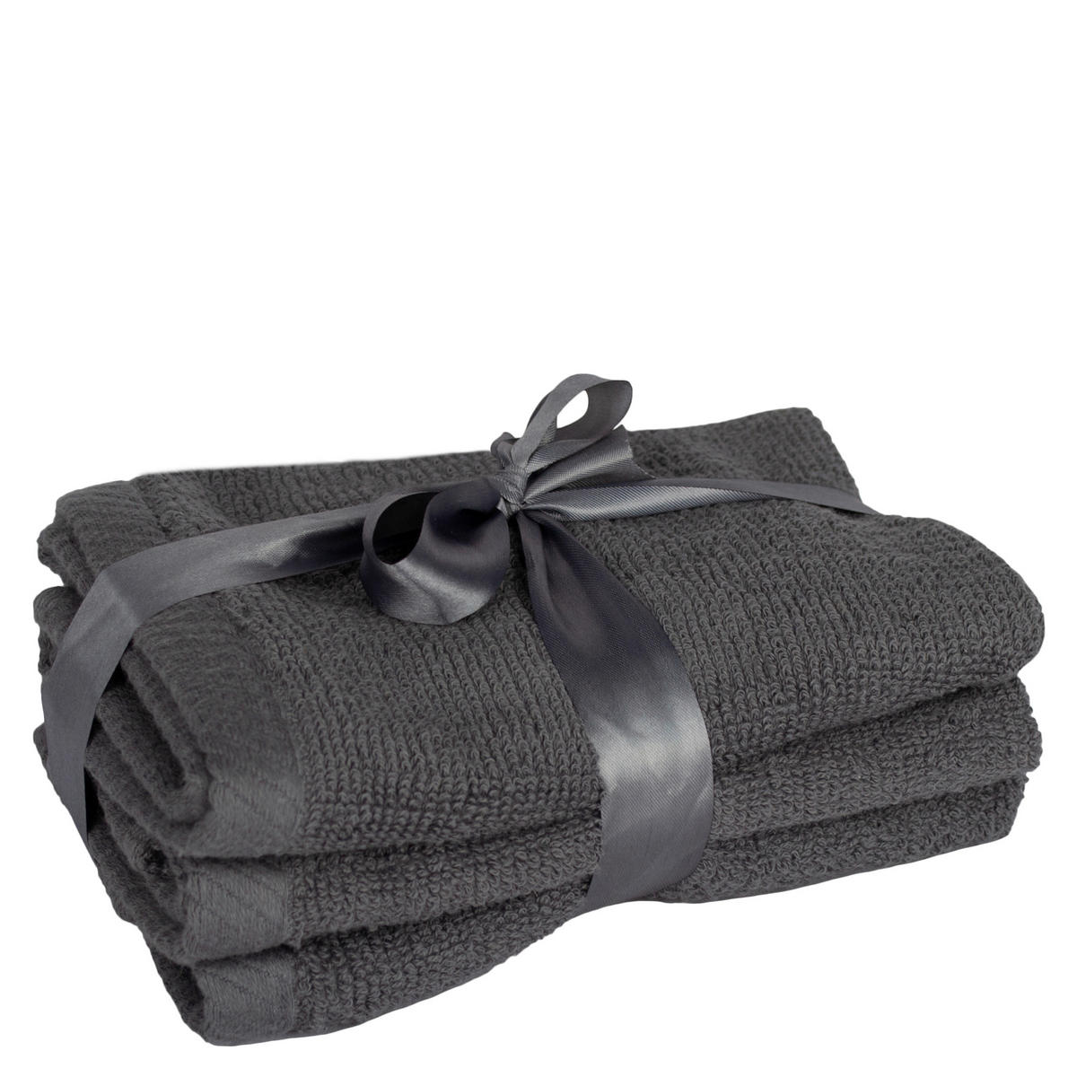 FROTTIERSET TIAGO Anthrazit 3-teilig  - Anthrazit, Basics, Textil (30/30/10cm) - Zoeppritz
