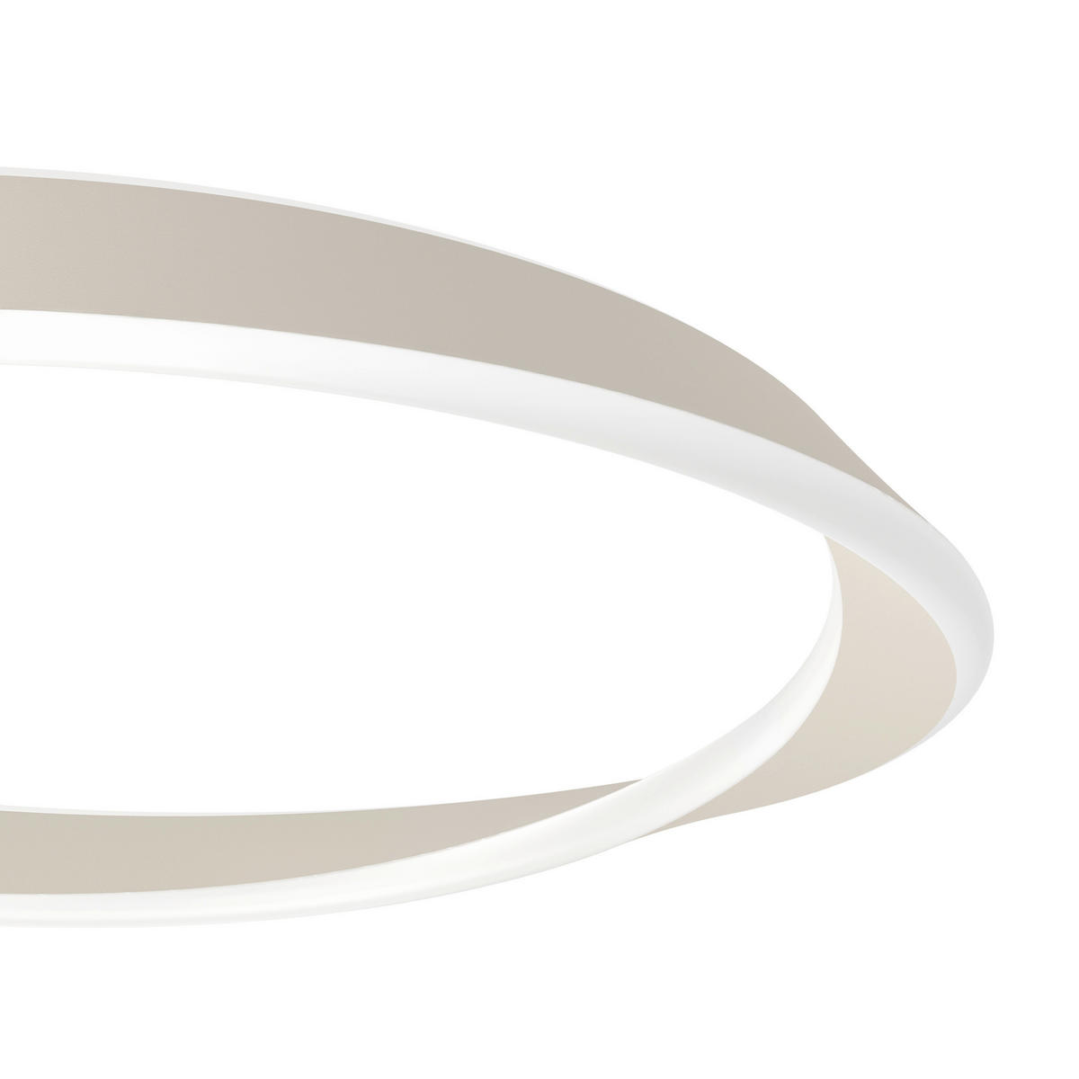 LED MENNYEZETI LÁMPA - homokszínű/fehér, Design, műanyag/fém (41/6cm)