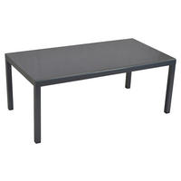 GARTENTISCH 190/100/75 cm Metall rechteckig  - Graphitfarben, MODERN, Glas/Metall (190/100/75cm) - Gardenson