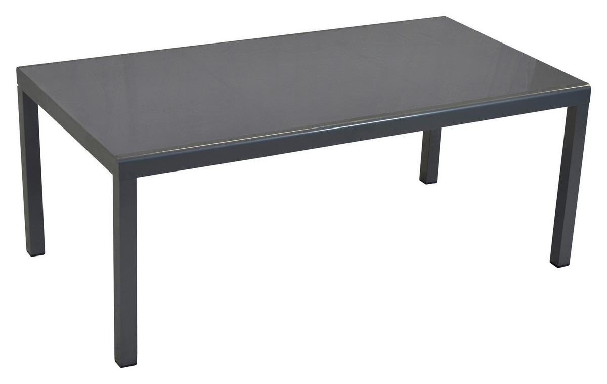 GARTENTISCH 190/100/75 cm Metall rechteckig  - Graphitfarben, MODERN, Glas/Metall (190/100/75cm) - Gardenson