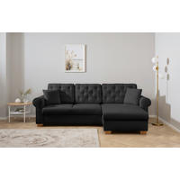 ECKSOFA in Anthrazit  - Anthrazit/Buchefarben, Design, Holz/Textil (266/161cm) - MID.YOU