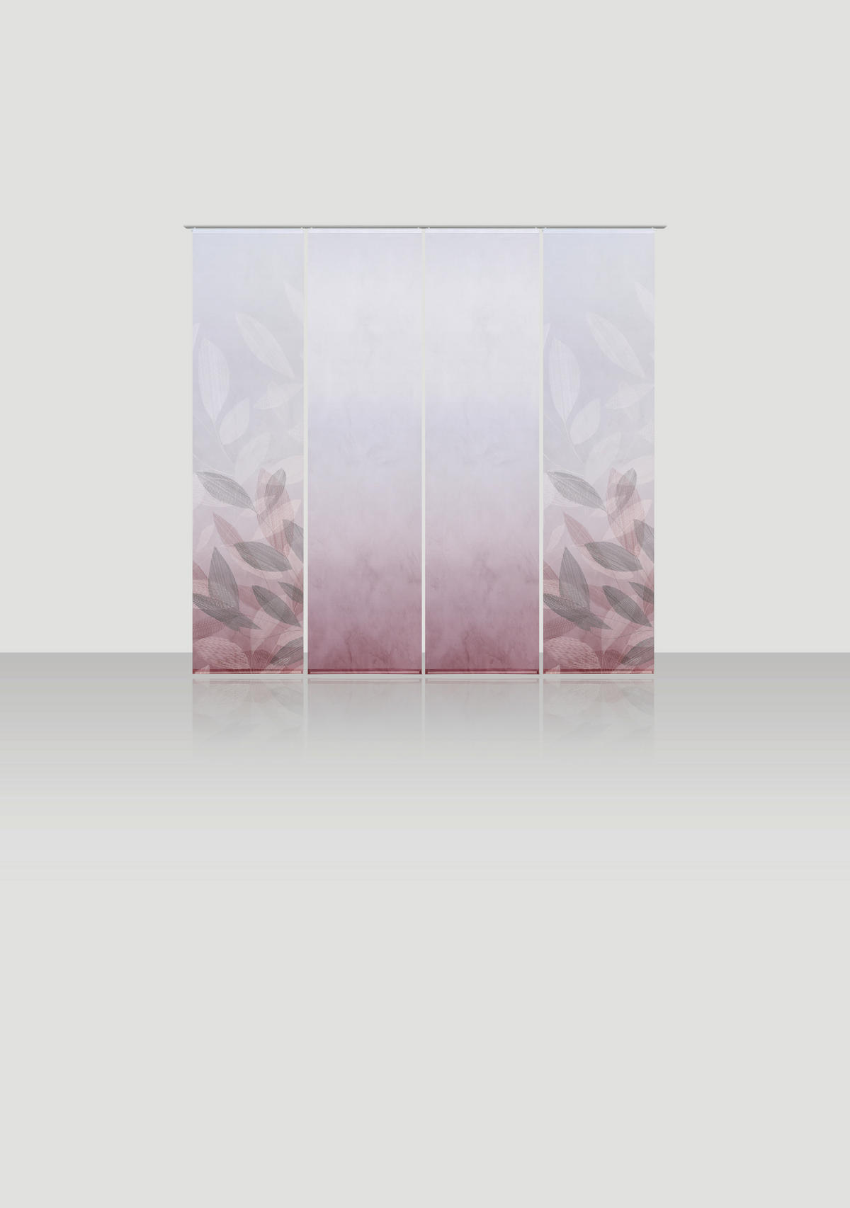 FLÄCHENVORHANG  4 Stück  halbtransparent   60/245 cm  - Bordeaux, Natur, Textil (60/245cm) - Novel