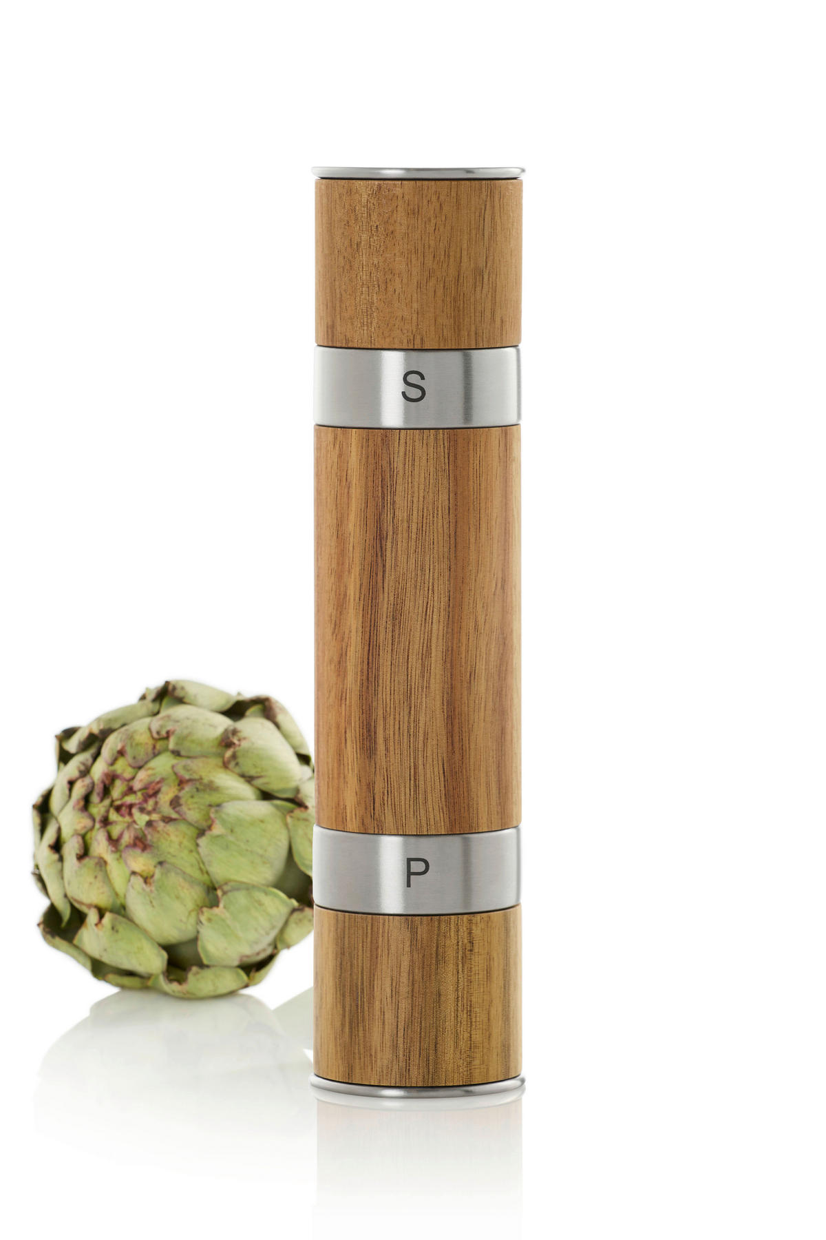 Doppelmühle DUOMILL  - Akaziefarben, Basics, Holz/Keramik (5,5/21/5,5cm) - AdHoc