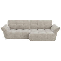 ECKSOFA Hellgrau Chenille Rücken echt  - Hellgrau/Schwarz, Design, Kunststoff/Textil (312/177cm) - Welnova