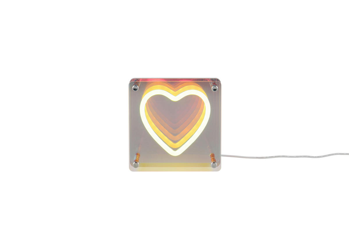 LED-TISCHLEUCHTE Querido  - Transparent/Weiß, LIFESTYLE, Kunststoff (14,5/14,5/5cm)