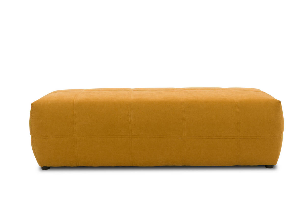 HOCKER in Textil Orange  - Schwarz/Orange, Design, Kunststoff/Textil (150/60/40cm) - MID.YOU