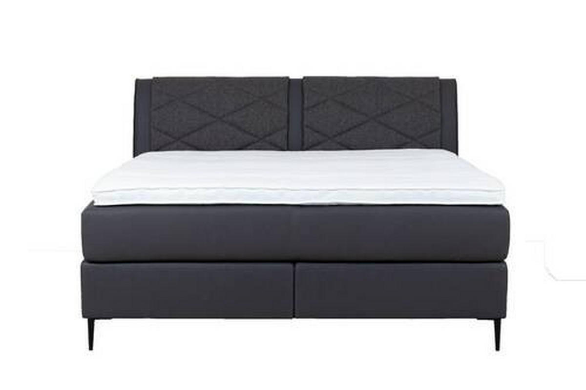 BOXSPRINGBETT 180/200 cm  in Anthrazit  - Anthrazit/Schwarz, Design, Textil/Metall (180/200cm) - Beldomo - Sleep