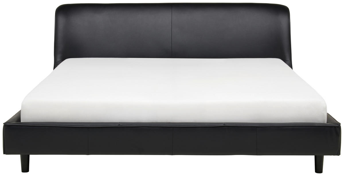 POLSTERBETT 180/200 cm  in Schwarz  - Schwarz, Modern, Leder/Holz (180/200cm) - Livetastic