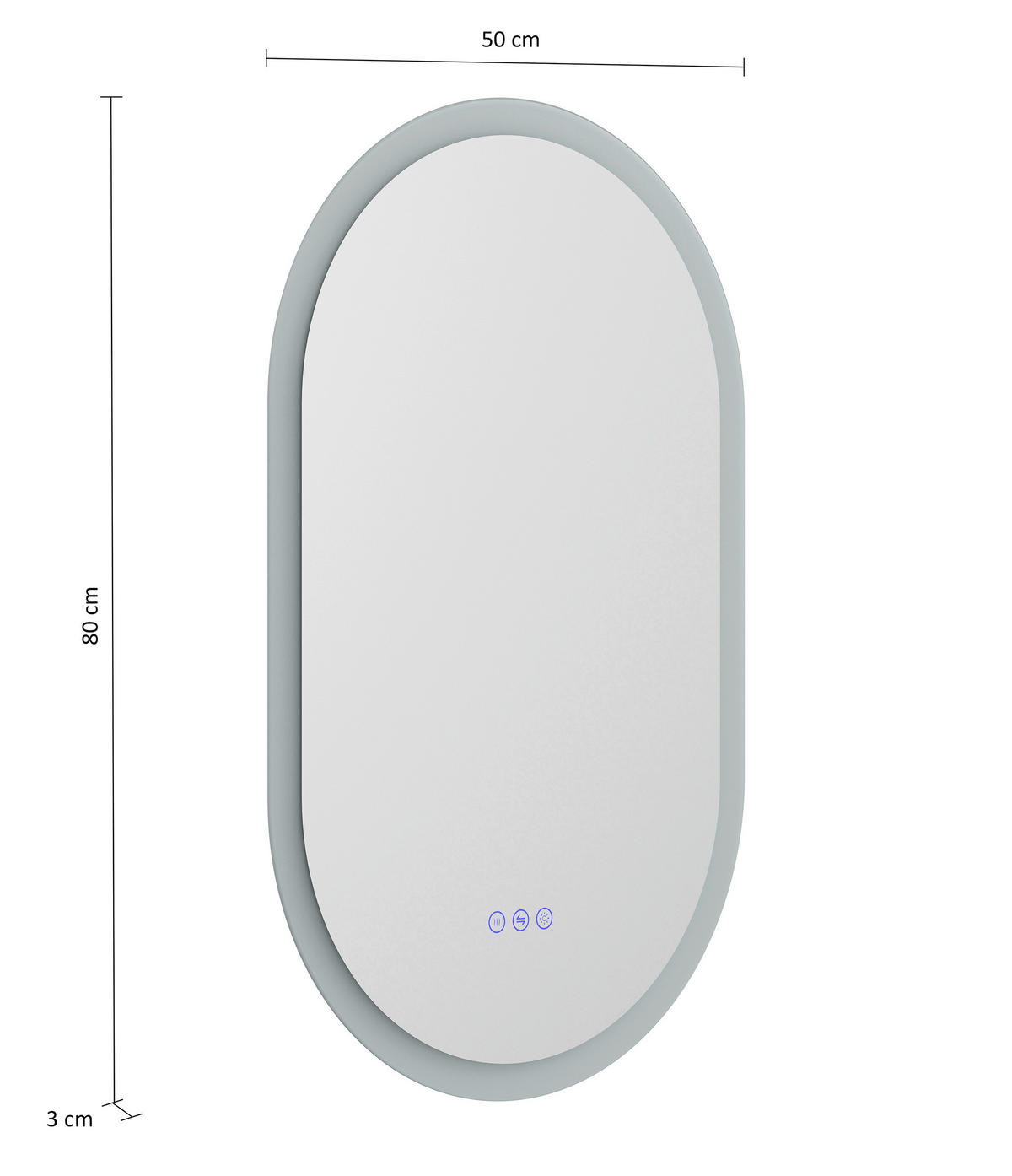 KOPALNIŠKO OGLEDALO, 50/80/3,2 cm steklo  - Trend, steklo (50/80/3,2cm) - MID.YOU