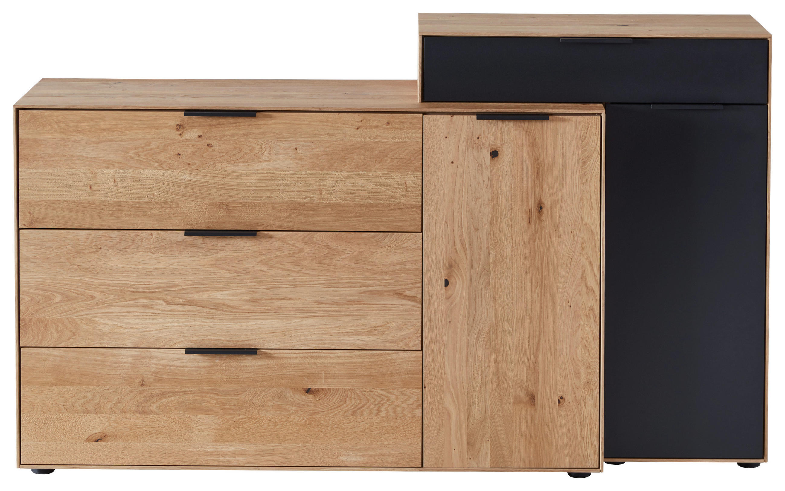 SIDEBOARD  169,4/99,9/45,2 cm  - Schwarz, Design, Glas/Holz (169,4/99,9/45,2cm) - Valdera