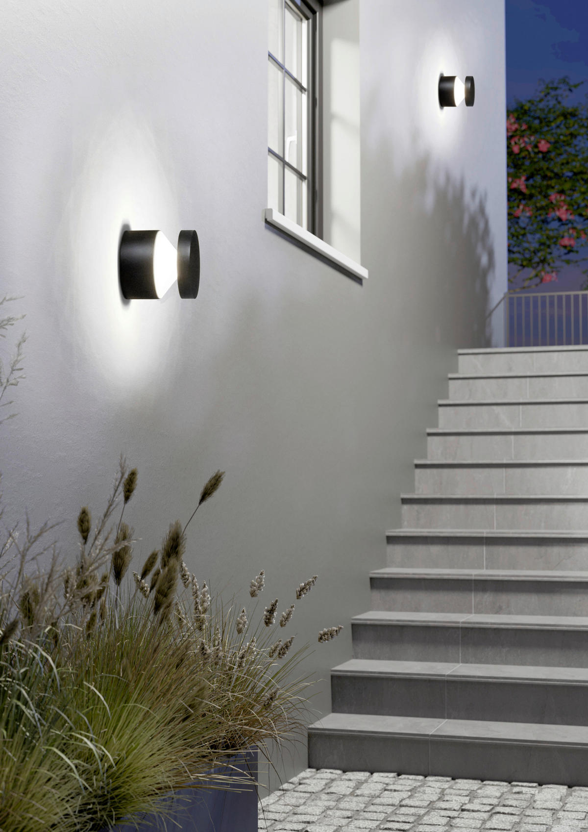 LED-AUßENLEUCHTE 13,5/13 cm   - Transparent/Schwarz, Design, Kunststoff/Metall (13,5/13cm) - Eglo