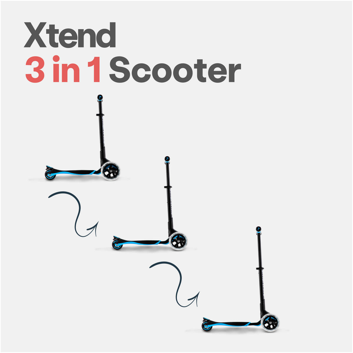 KINDERSCOOTER Xtend Scooter  - Hellblau, Basics, Metall (25/89/60cm)