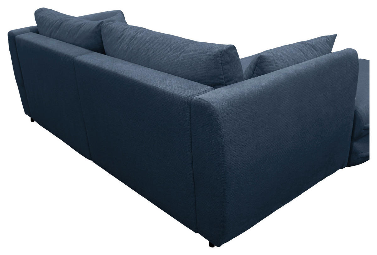 ECKSOFA Dunkelblau Struktur  - Schwarz/Dunkelblau, Design, Kunststoff/Textil (201/240cm) - MID.YOU