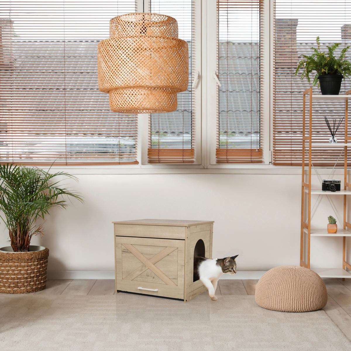 TIERHAUS - Eichefarben, MODERN, Holzwerkstoff (60/53,5/50cm) - MID.YOU