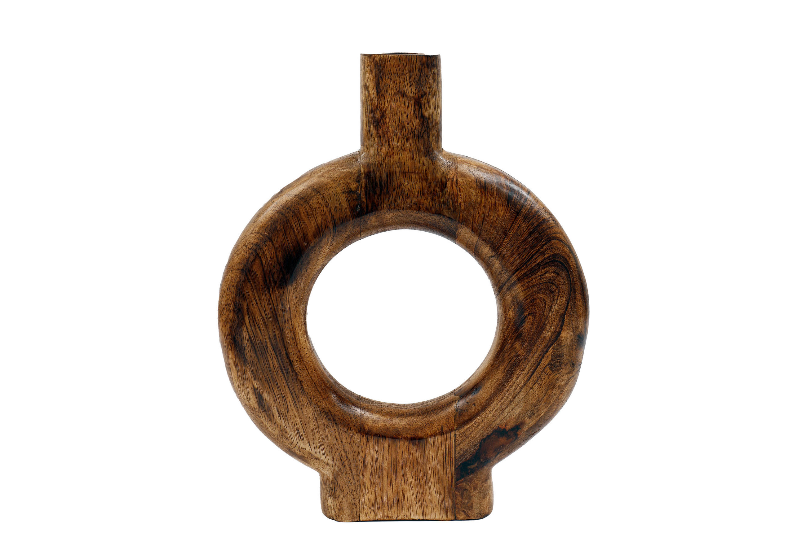 VÁZA, drevo, 34 cm  - hnedá, Basics, drevo (28/34/5cm)