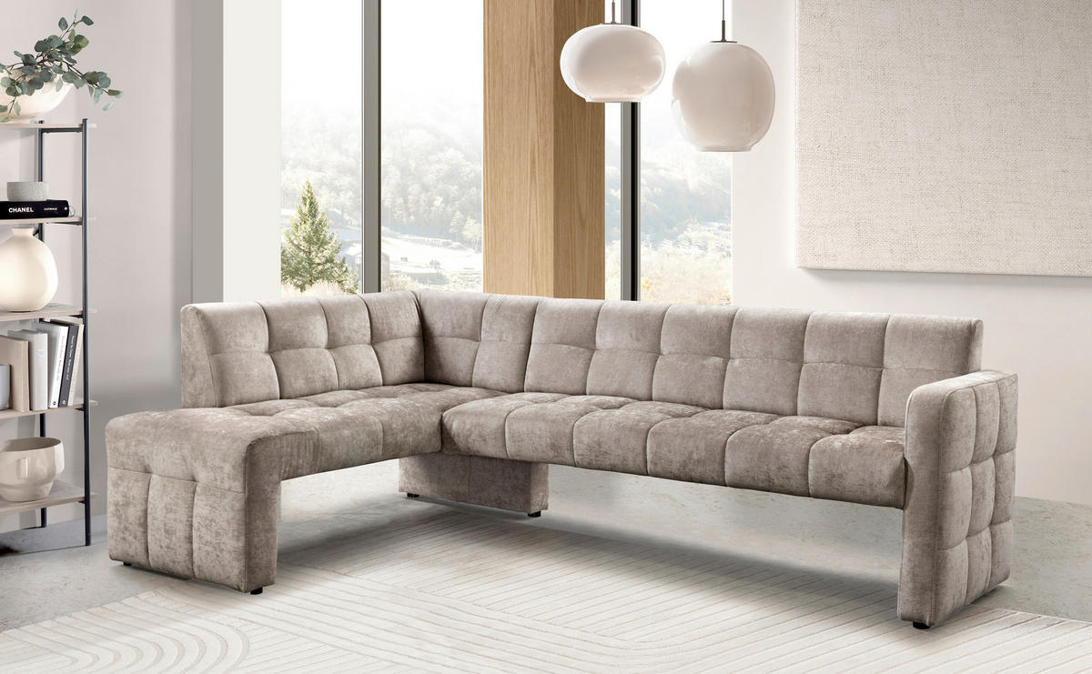 UGAONA KLUPA  boja peska   - crna/boja peska, Moderno, drvo/tekstil (245/157cm) - Livetastic