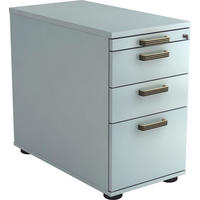ANSTELLCONTAINER Grau  - Schwarz/Alufarben, KONVENTIONELL, Holzwerkstoff/Kunststoff (42,8/72-76/80cm) - Venda