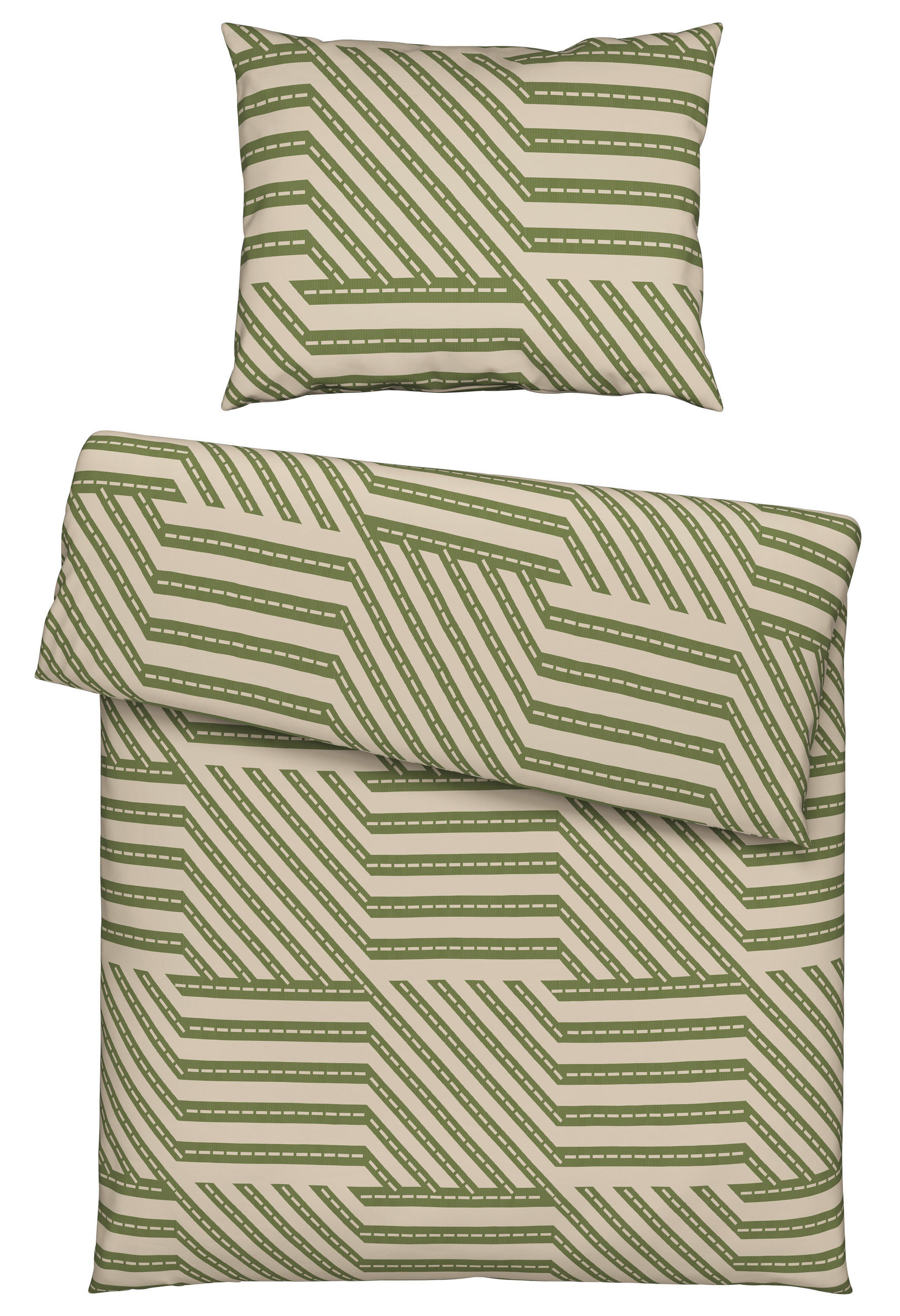 POSTEĽNÁ BIELIZEŇ, renforcé, zelená, 140/200 cm - zelená, Konventionell, textil (140/200cm) - Bio:Vio