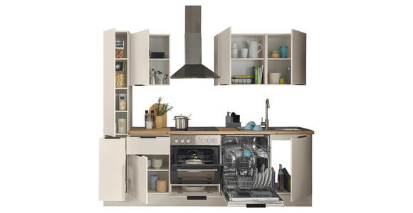 KÜCHENBLOCK   in Kaschmir  - Kaschmir/Schwarz, Basics, Holzwerkstoff/Metall (250/211/60cm) - Xora