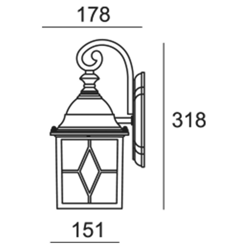 Thumbnail - AUßENWANDLEUCHTE Sargas, Schwarz, Metall, Glas, 15x32x18 cm, Lampen & Leuchten, Außenbeleuchtung, Außenleuchten