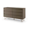 KOMMODE  in 120/70/40 cm  - Messingfarben/Grau, Design, Holzwerkstoff/Metall (120/70/40cm) - Livetastic