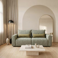 SCHLAFSOFA KIARA Bouclé Grün  inkl.  - Schwarz/Grün, Design, Kunststoff/Textil (235/100/100cm) - MID.YOU